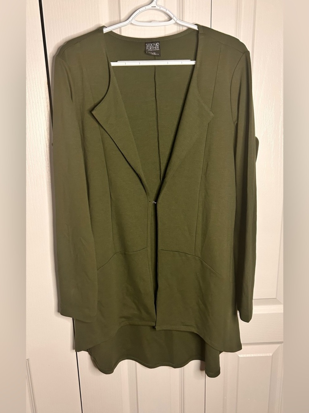 Fruit Of The Loom "Seek No Further" Women's Ponte Green Cardigan Size Large - Picture 1 of 6
